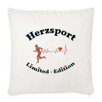 Heart sports - Sofa pillowcase 17,3'' x 17,3'' (45 x 45 cm) - natural white - Front