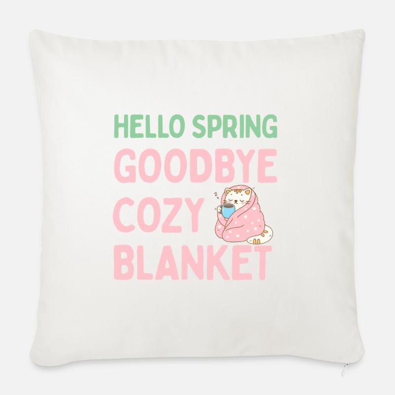 Hello spring, goodbye warm blanket - Sofa pillowcase 17,3'' x 17,3'' (45 x 45 cm) - natural white