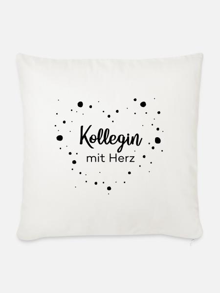 Kollegin mit Herz - Sofakissenbezug 45 x 45 cm - Naturweiß