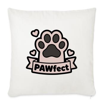Boîte de texte de la bannière Paw Paw Paw Fect - Housse de coussin décorative 45 x 45 cm - blanc nature - Devant