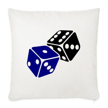 Blue Cube Minimal Design - Sofa pillowcase 17,3'' x 17,3'' (45 x 45 cm) - natural white - Front
