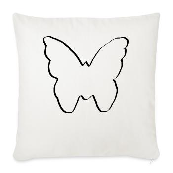 papillon dessin cadeau anniversaire bébé - Housse de coussin décorative 45 x 45 cm - blanc nature - Devant
