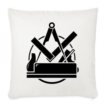 Carpenter emblem, Carpenter Logo - Sofa pillowcase 17,3'' x 17,3'' (45 x 45 cm) - natural white - Front