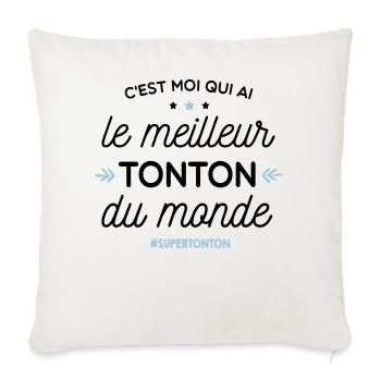 Meilleur Tonton - super tonton - Housse de coussin décorative 45 x 45 cm - blanc nature - Devant