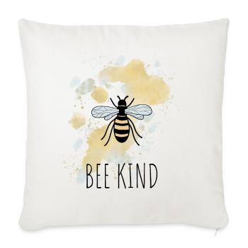 Biene Be Bee Kind - Sofakissenbezug 45 x 45 cm - Naturweiß  - Vorne