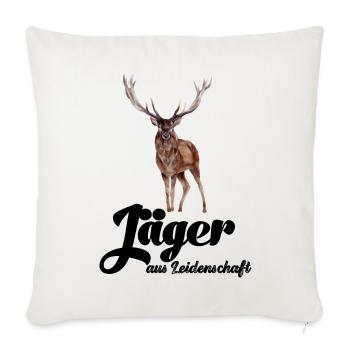 Chasseur par passion Chasse Chasse Papa Chasse - Housse de coussin décorative 45 x 45 cm - blanc nature - Devant