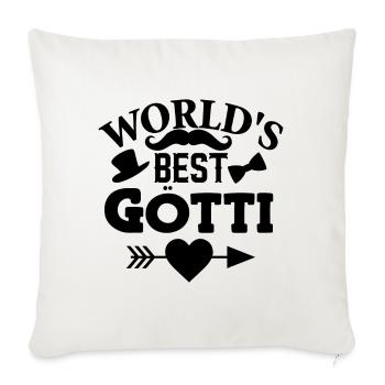 Bester Götti der Welt Patenonkel Schweiz Taufgötti - Sofakissenbezug 45 x 45 cm - Naturweiß  - Vorne