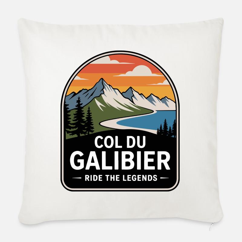 Col du Galibier Radsport-Panel - Sofakissenbezug 45 x 45 cm - Naturweiß 
