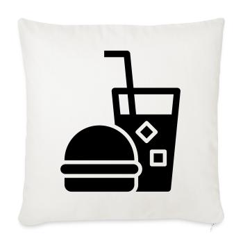 Fast food, burgers, food trucks - Sofa pillowcase 17,3'' x 17,3'' (45 x 45 cm) - natural white - Front
