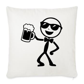 Groom Stick Figure Jga - Sofa pillowcase 17,3'' x 17,3'' (45 x 45 cm) - natural white - Front