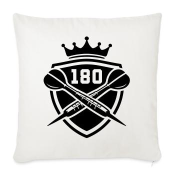 Darts 180 Wappen Dartpfeil - Sofakissenbezug 45 x 45 cm - Naturweiß  - Vorne