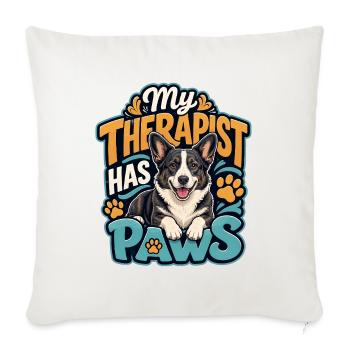 Cardiganwelshcorgi - Sofakissenbezug 45 x 45 cm - Naturweiß  - Vorne