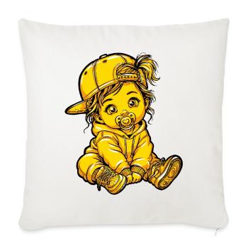 Fille Mädchen Bébé - Housse de coussin décorative 45 x 45 cm - blanc nature - Devant