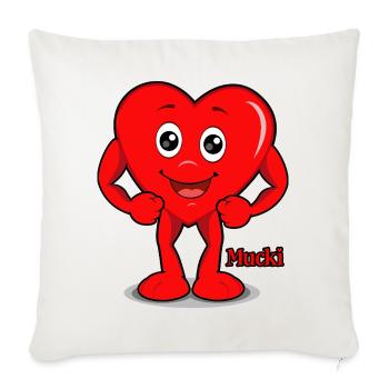 Mucki Power-Pose - Sofakissenbezug 45 x 45 cm - Naturweiß  - Vorne