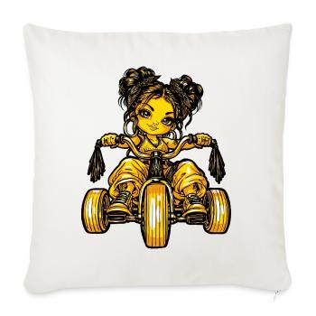 Girl Dreirad Mädchen  - Sofakissenbezug 45 x 45 cm - Naturweiß  - Vorne