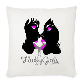 fluffy girls - Sofakissenbezug 45 x 45 cm - Naturweiß  - Vorne