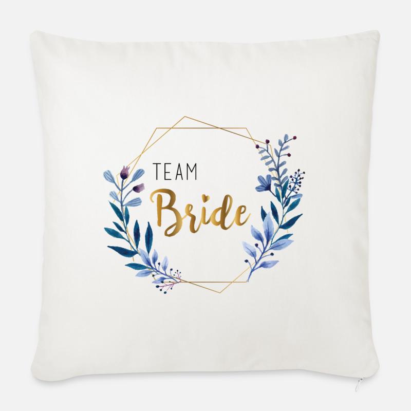 Bride Team Shirt - Sofakissenbezug 45 x 45 cm - Naturweiß 