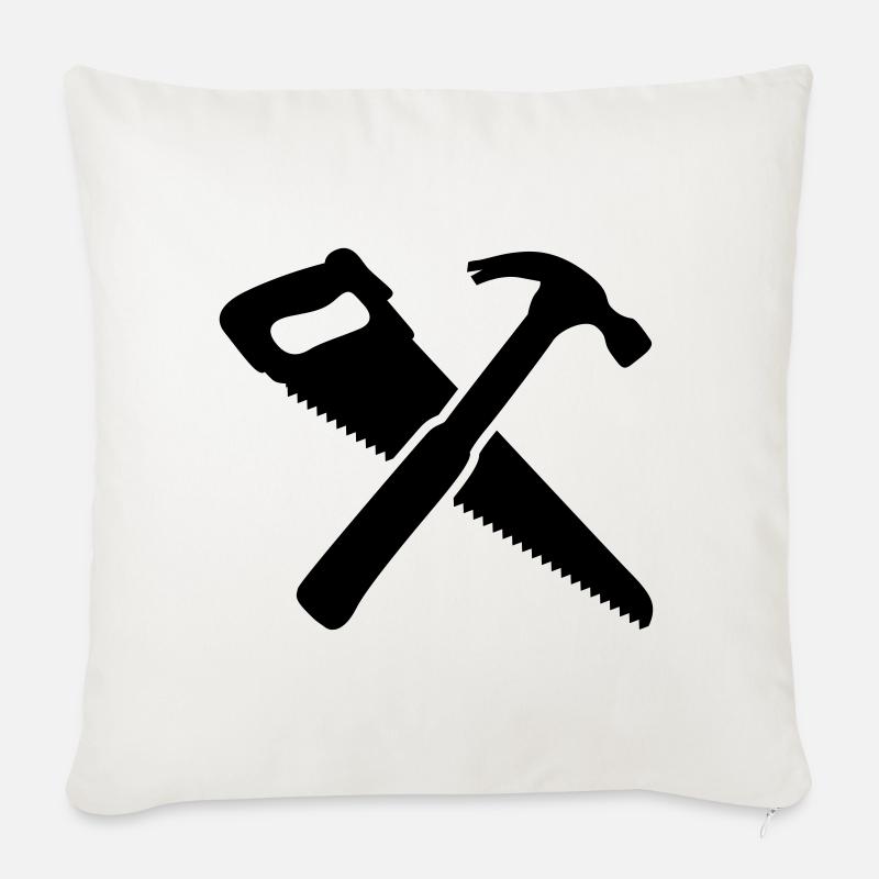 Werkzeug - Sofakissenbezug 45 x 45 cm - Naturweiß 