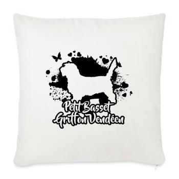 PETIT BASSET GRIFFON VENDEEN race de chien Wilsigns - Housse de coussin décorative 45 x 45 cm - blanc nature - Devant