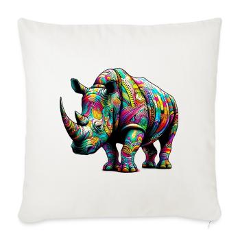 Rhinoceros - Sofa pillowcase 17,3'' x 17,3'' (45 x 45 cm) - natural white - Front
