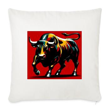 Stier - Sofakissenbezug 45 x 45 cm - Naturweiß  - Vorne