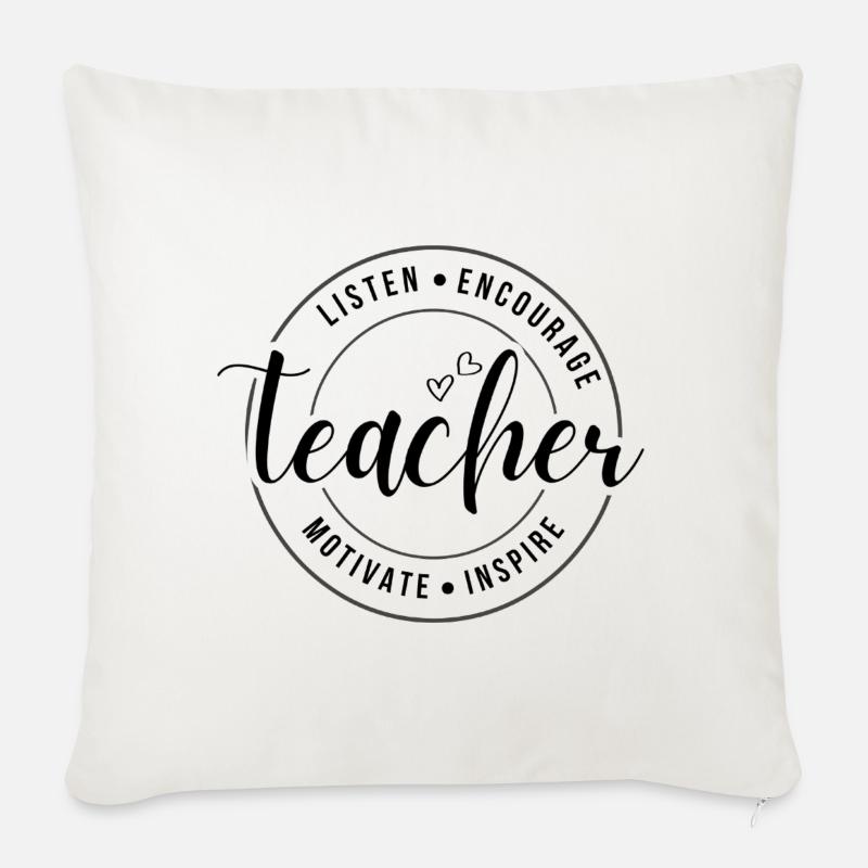 Rundschreiben zur Wertschätzung von Lehrern - Sofakissenbezug 45 x 45 cm - Naturweiß 