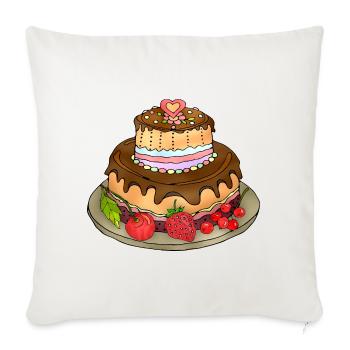 Cake - Sofa pillowcase 17,3'' x 17,3'' (45 x 45 cm) - natural white - Front
