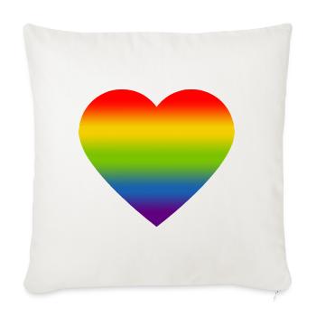 Rainbow_heart - Sofa pillowcase 17,3'' x 17,3'' (45 x 45 cm) - natural white - Front