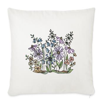Fleur - Housse de coussin décorative 45 x 45 cm - blanc nature - Devant