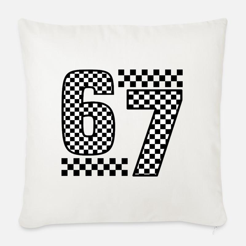 Funny 67 Viral Six Seven Meme - Sofakissenbezug 45 x 45 cm - Naturweiß 
