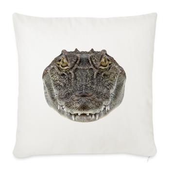 Portrait détaillé de crocodile : Design de la faune - Housse de coussin décorative 45 x 45 cm - blanc nature - Devant