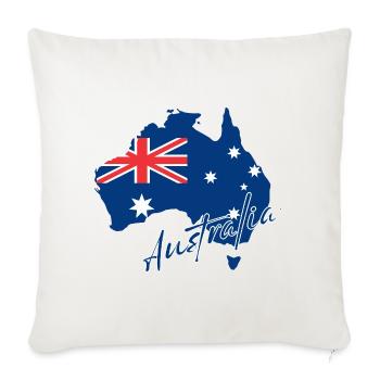 Map with the flag of Australia, I love Australia - Sofa pillowcase 17,3'' x 17,3'' (45 x 45 cm) - natural white - Front