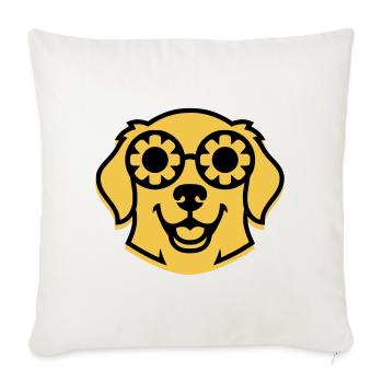 Cool Retriever Glasses Hippie Dog - Sofa pillowcase 17,3'' x 17,3'' (45 x 45 cm) - natural white - Front