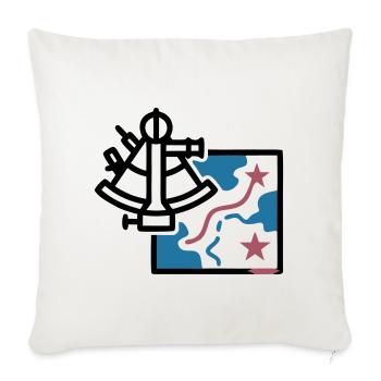 Vecteur de navigation de la carte du sextant - Housse de coussin décorative 45 x 45 cm - blanc nature - Devant