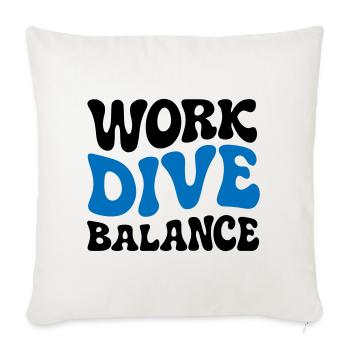 Cadeau de plongée sous-marine pour l’équilibre de plongée au travail - Housse de coussin décorative 45 x 45 cm - blanc nature - Devant
