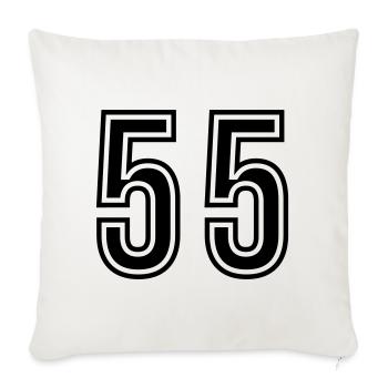 Symbole du chiffre 55 - Housse de coussin décorative 45 x 45 cm - blanc nature - Devant