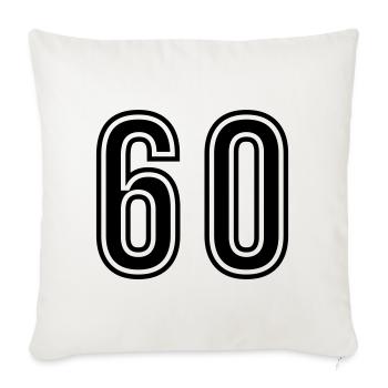Symbole du chiffre 60 - Housse de coussin décorative 45 x 45 cm - blanc nature - Devant