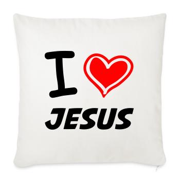 I Love Jesus - Sofakissenbezug 45 x 45 cm - Naturweiß  - Vorne