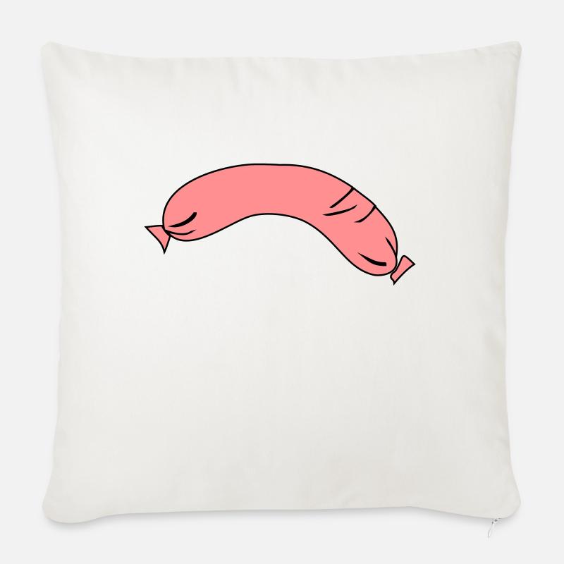 wurst - Housse de coussin décorative 45 x 45 cm - blanc nature