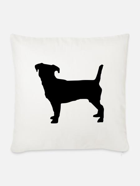 Jack Russell Terrier Silhouette - Sofakissenbezug 45 x 45 cm - Naturweiß