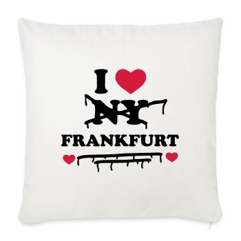 I don't love NY but Frankfurt - Sofa pillowcase 17,3'' x 17,3'' (45 x 45 cm) - natural white - Front