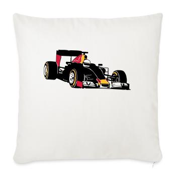Formela One Racing - Housse de coussin décorative 45 x 45 cm - blanc nature - Devant