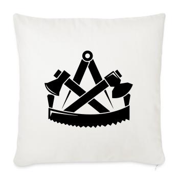 Zimmerer Zunftzeichen - Zimmermann Zunft - Sofakissenbezug 45 x 45 cm - Naturweiß  - Vorne