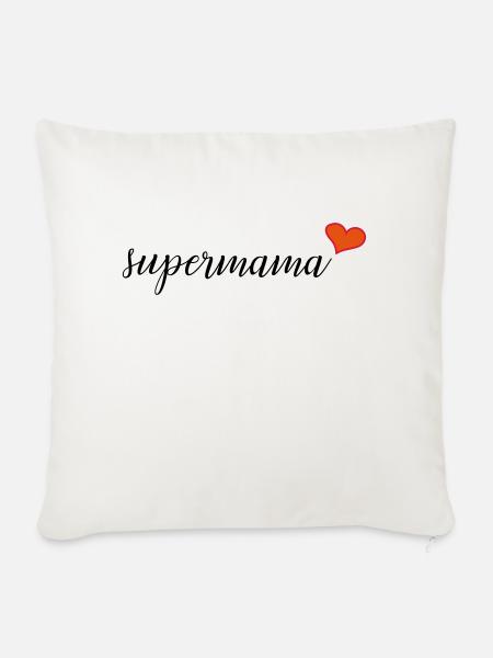 Supermama - Sofakissenbezug 45 x 45 cm - Naturweiß 