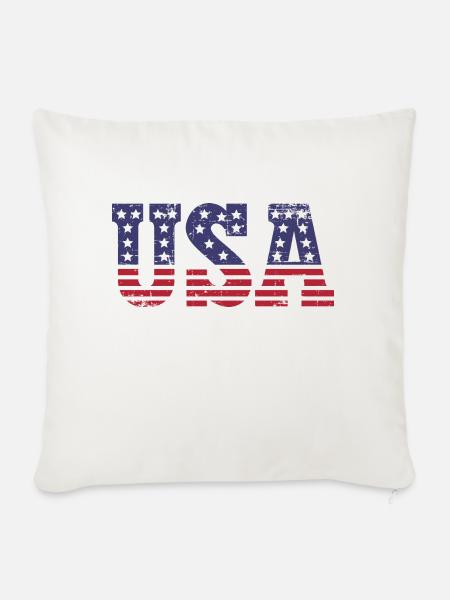 USA - Sofakissenbezug 45 x 45 cm - Naturweiß