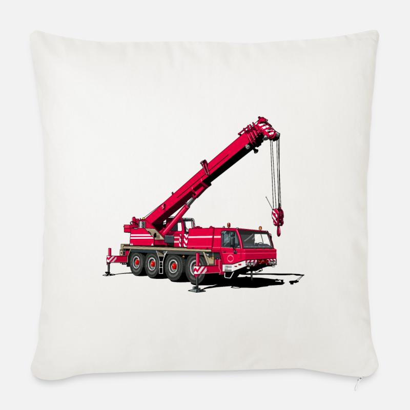 Mobilkran - Sofakissenbezug 45 x 45 cm - Naturweiß 