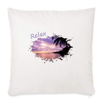 relax chill out Palmen palms sundown - Sofakissenbezug 45 x 45 cm - Naturweiß  - Vorne