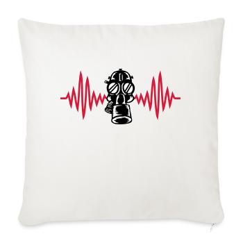 Pulse Retro Masque à gaz Heartbeat - Housse de coussin décorative 45 x 45 cm - blanc nature - Devant
