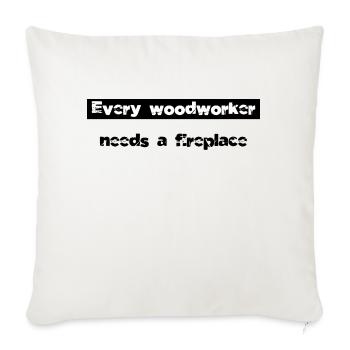 carpenter girl tshirts jackhammer - Sofa pillowcase 17,3'' x 17,3'' (45 x 45 cm) - natural white - Front