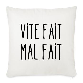 vite fait mal fait - Housse de coussin décorative 45 x 45 cm - blanc nature - Devant
